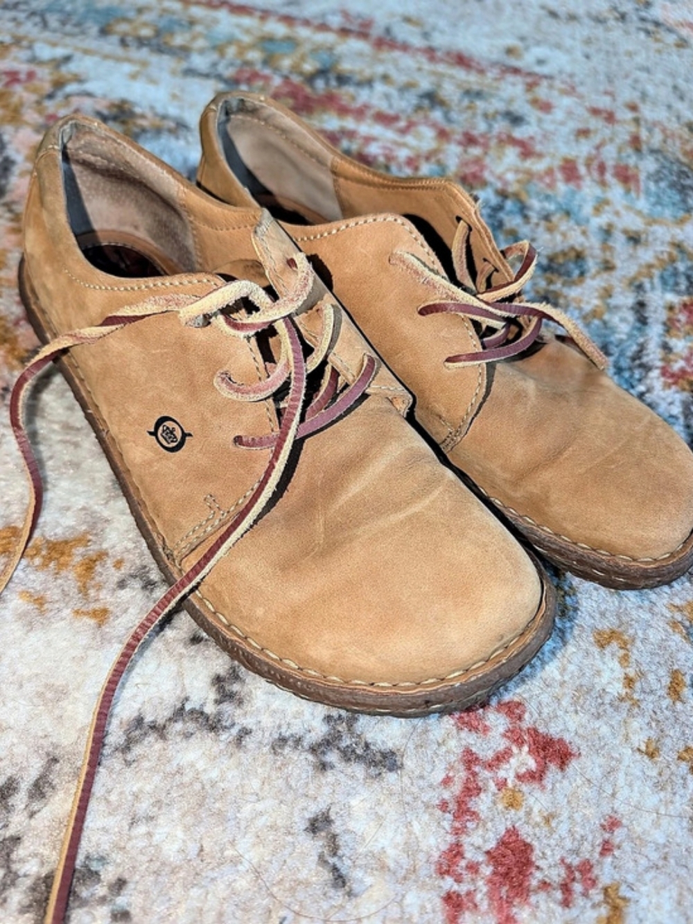 Born Leather Derby Shoes Brown Women's US 7.5 Natural Earth Comfort Casual